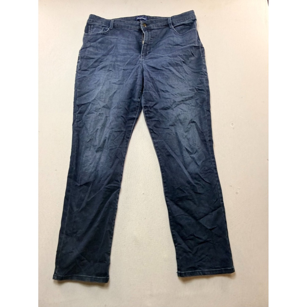 Bandolino Amy Jeans Women 16 Dark Blue Good Straight Leg Stretch 16641